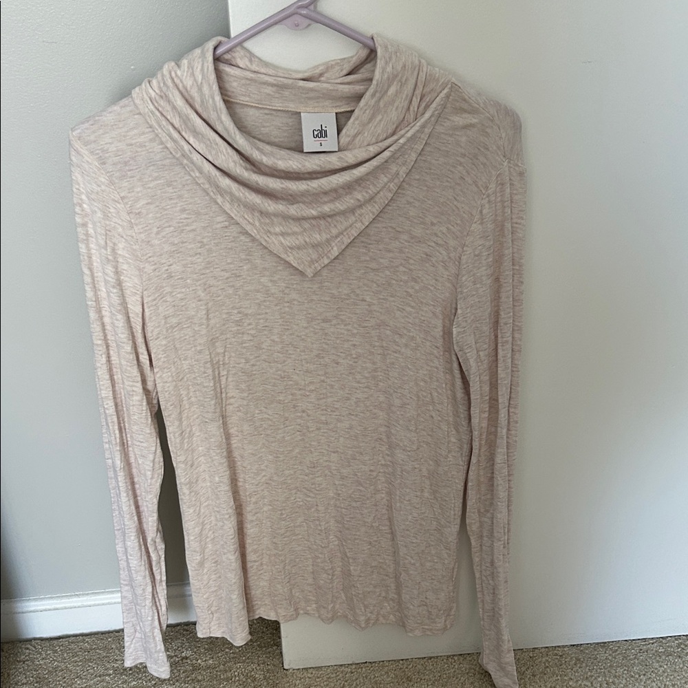 CAbi Light Cream Cowl Neck Sweater